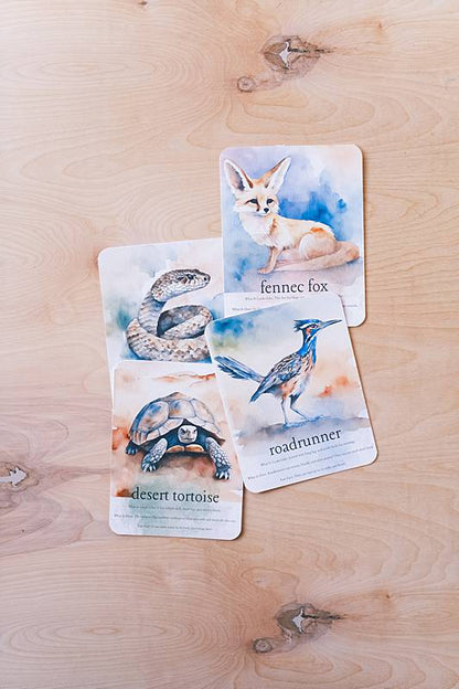 Desert animal cards from Acorn School's Desert Ecosystem Curriculum.