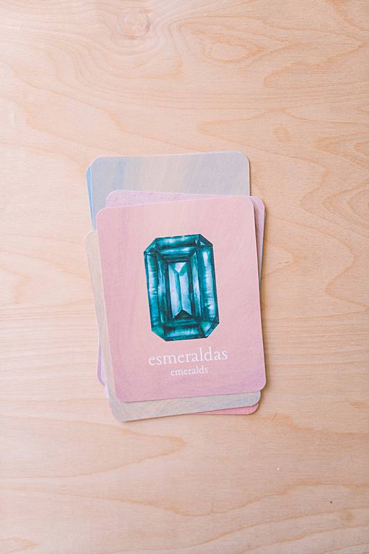 Image of Rocks and Minerals curriculum Spanish english vocabulary cards.