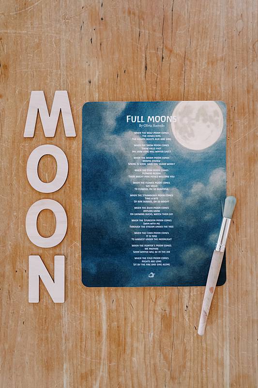 Cards on a table with wooden letters