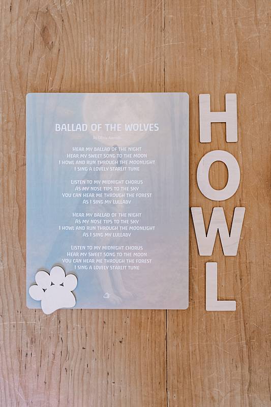 Large card with wooden letters