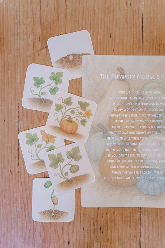 Small cards laying on a larger card
