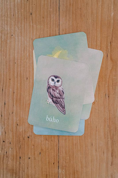 Small cards on a table